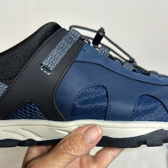 Lands\' End Blue and Black Athletic Shoes with Mesh Upper